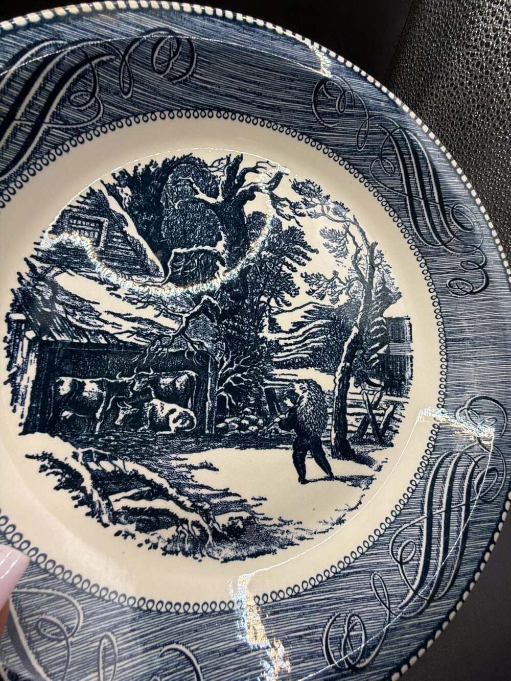 Royal China Currier & Ives 'A Snowy Morning' 10-inch Pie Plate
